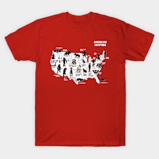 American Cryptids Map of the US T-Shirt